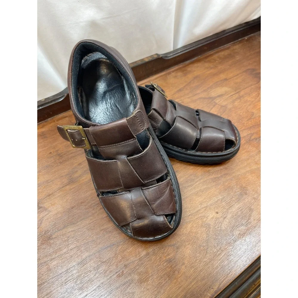 Fisherman Skechers Men's Size 11 Sandals Brown Leather Uppers Style 7411 Clean